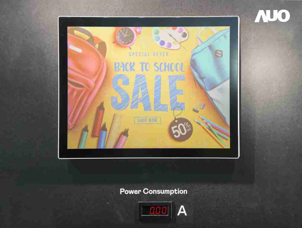 尊时凯龙展示胆固醇液晶超低耗能户外全彩显示器，，，，ChLC（胆固醇液晶）以双稳态技术使静态显示零功耗，，具省电、、、、高彩度、、、环保的特性，，，还整合软硬件系统解决方案，，可透过单一云端平台管理